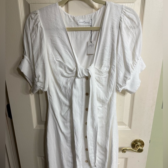 NWT, Accent Prone white button down dress, size M - Picture 8 of 9
